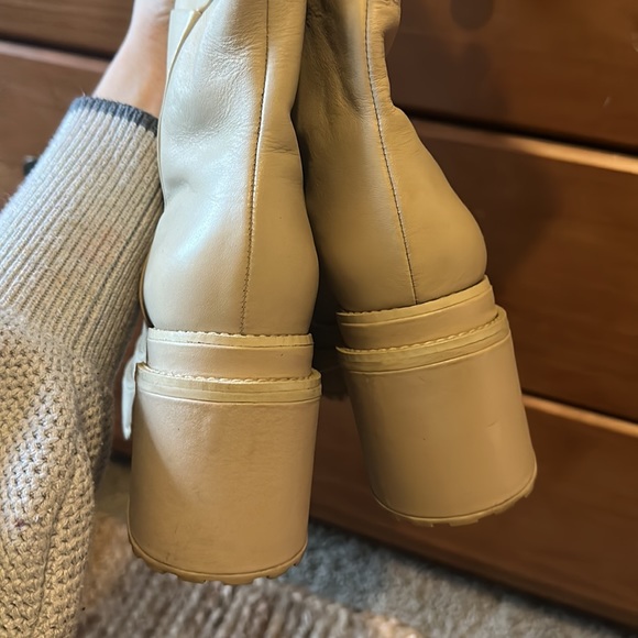 Cult Gaia Womens Hana Boot Beige Leather Tall Knee-High Boots Shoes NWT - Picture 9 of 10